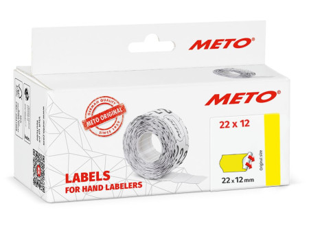 METO Étiquette pour étiqueteuse, 22 x 12 mm, jaune