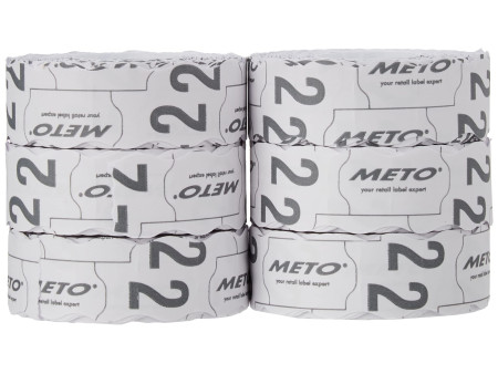 METO Étiquette pour étiqueteuse de prix, 22 x 16 mm, blanc