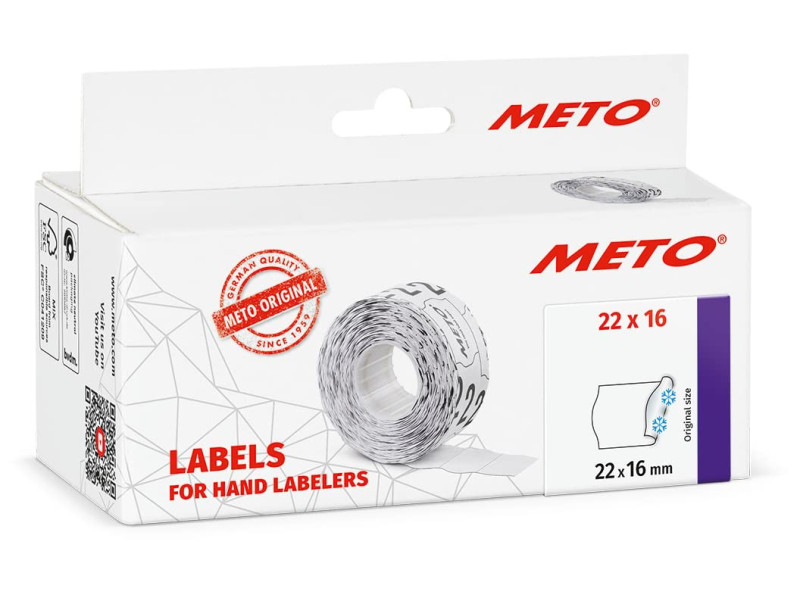 METO Étiquette pour étiqueteuse, 22 x 16 mm, blanc