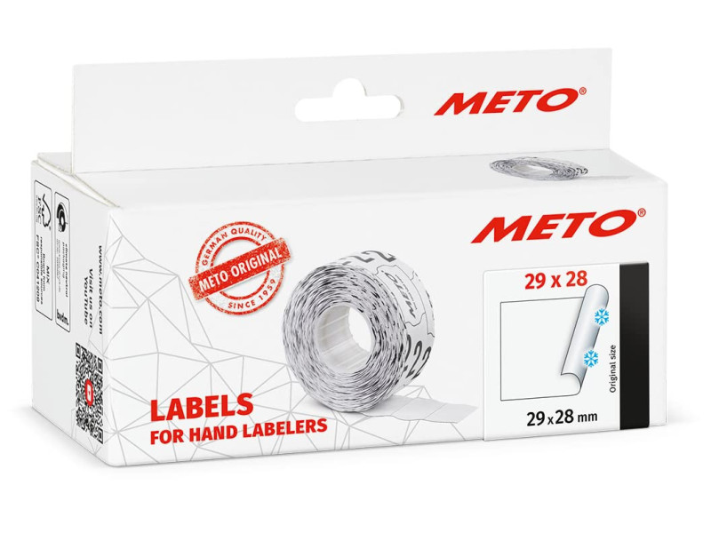 METO Étiquette pour étiqueteuse de prix, 29 x 28 mm, blanc