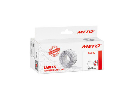 METO Étiquette pour étiqueteuse de prix, 26 x 12 mm, blanc