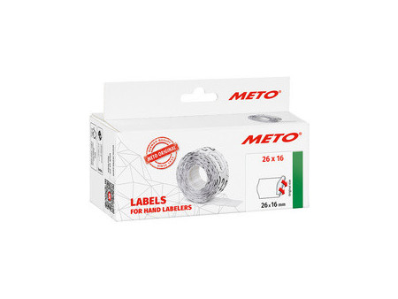 METO Étiquette pour étiqueteuse de prix, 26 x 16 mm, blanc