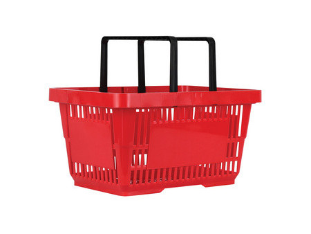 METO Panier à provisions avec poignées, 22 litres, rouge