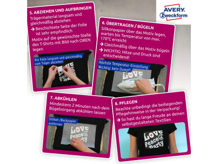 AVERY Zweckform My Design Film transfert pour T-Shirt, A4