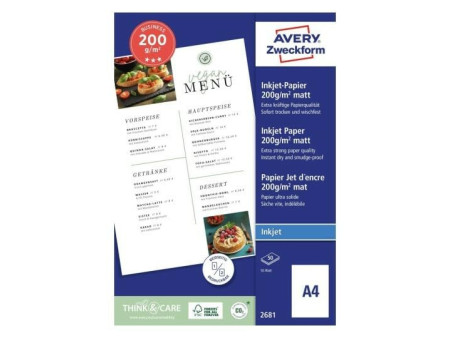 AVERY Zweckform Papier jet d'encre BUSINESS, A4, 200 g/m2