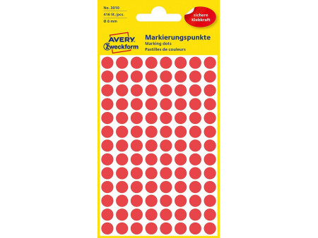 AVERY Zweckform Pastille de couleur, diamètre 8 mm, rouge