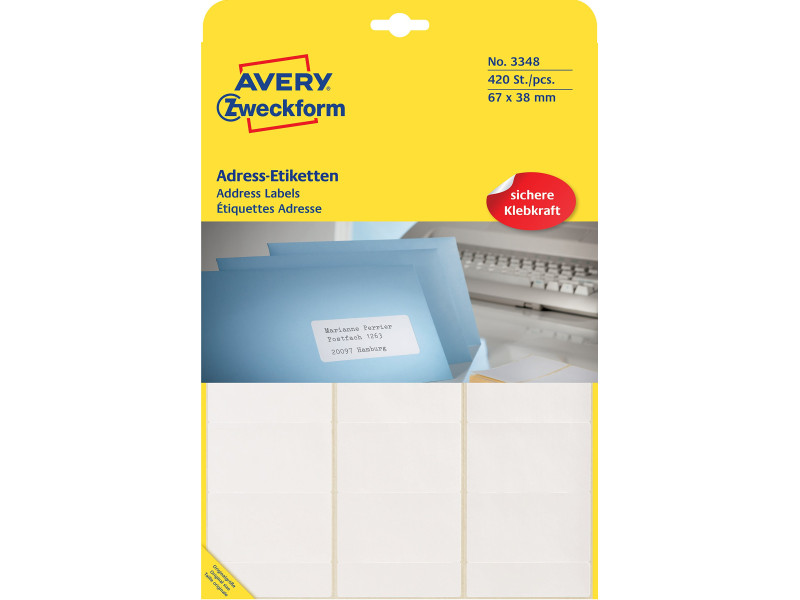 AVERY Zweckform Etiquette d'adresse, 67 x 38 mm, sur feuille