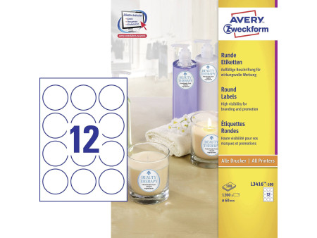 AVERY Zweckform Etiquette d'identification, diamètre: 60 mm