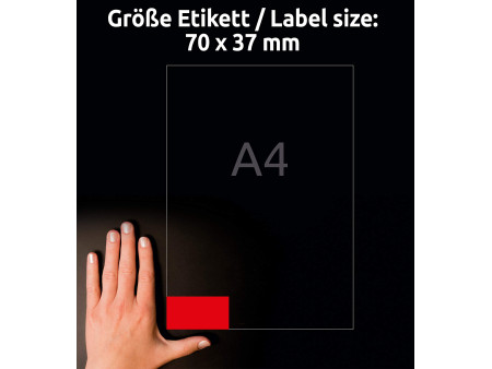AVERY Zweckform Etiquette universelle, 70 x 37 mm, rouge