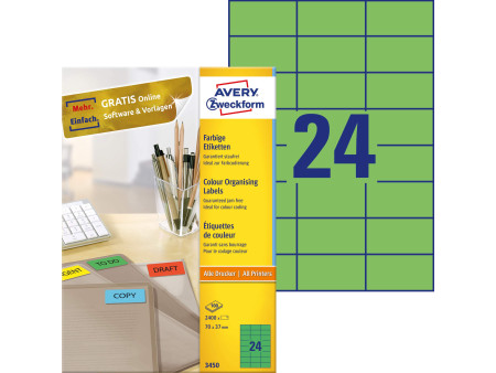 AVERY Zweckform Etiquette universelle, 70 x 37 mm, vert