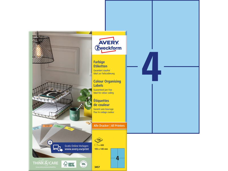 AVERY Zweckform Etiquette universelle, 105 x 148 mm, bleu
