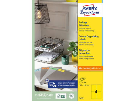 AVERY Zweckform Etiquette universelle, 105 x 148 mm, jaune