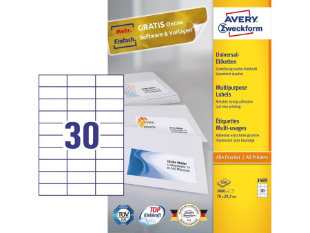 AVERY Zweckform Etiquette universelle, 70 x 29,7 mm, blanc