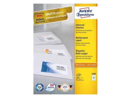 AVERY Zweckform Etiquette universelle, 70 x 29,7 mm, blanc