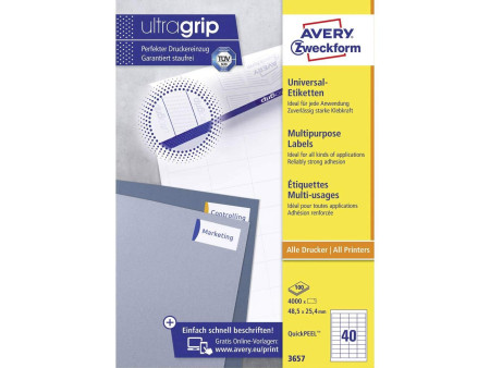 AVERY Zweckform Etiquette universelle, 48,5 x 25,4 mm, blanc
