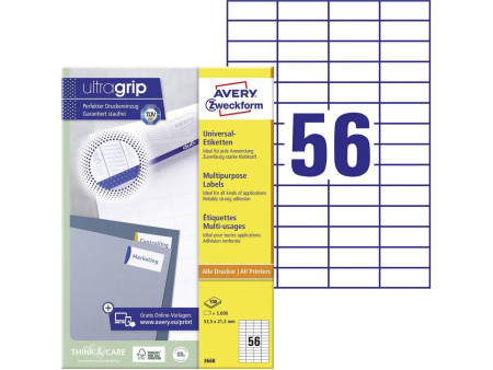AVERY Zweckform Etiquette universelle, 52,5 x 21,2 mm, blanc