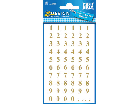 AVERY Zweckform Sticker, chiffres, or