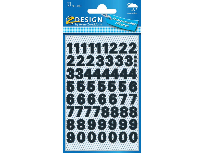AVERY Zweckform Stickers de chiffres, chiffres 0-9, noir