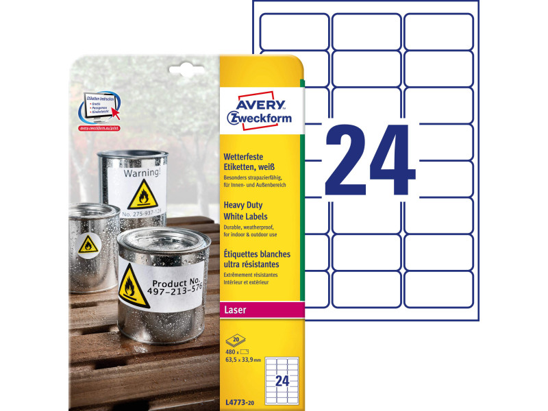 AVERY Zweckform Etiquette, 63,5 x 33,9 mm