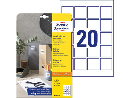 AVERY Zweckform Etiquette d'identification, 45 x 45mm, blanc