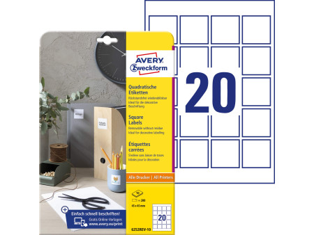 AVERY Zweckform Etiquette d'identification, 45 x 45mm, blanc