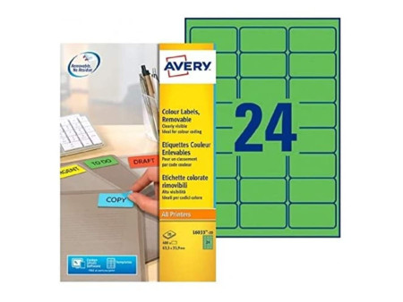 AVERY Zweckform Etiquette universelle, 63,5 x 33,9 mm, vert