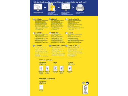 AVERY Zweckform Etiquette CD/DVD ClassicSize, blanc