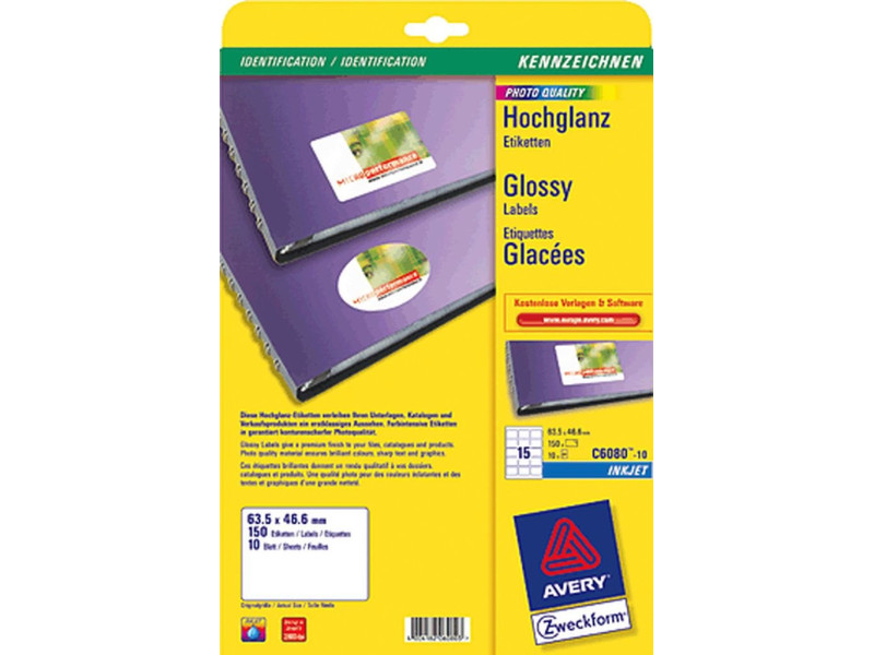 AVERY Zweckform Etiquette ovale jet d'encre/Glossy