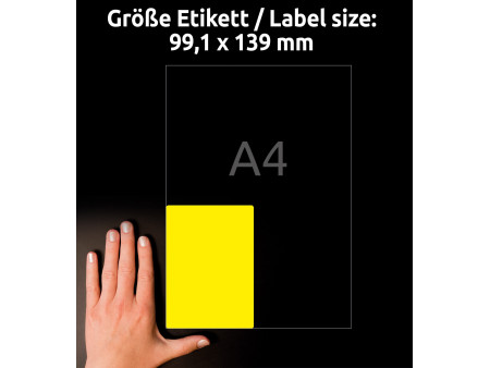 AVERY Zweckform Etiquette film, 99,1 x 139,0 mm, jaune