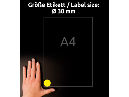 AVERY Zweckform Etiquette film, diamètre: 30 mm, jaune