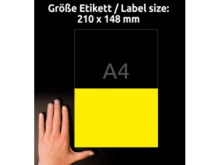 AVERY Zweckform Etiquette film, 210 x 148 mm, jaune