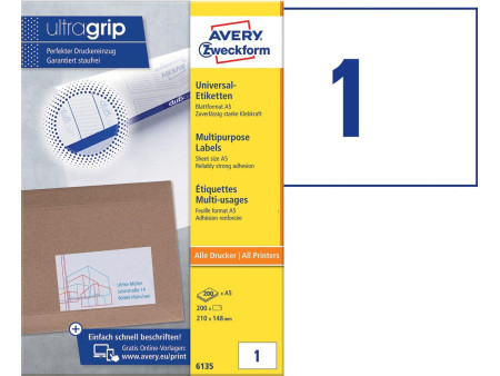 AVERY Zweckform Etiquette universelle, 210 x 148 mm, A5