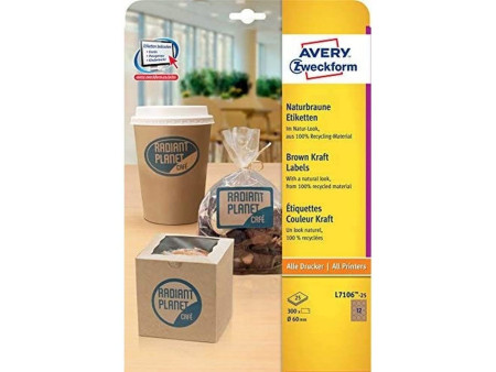 AVERY Zweckform Etiquette couleur Kraft, diamètre : 60 mm