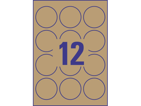 AVERY Zweckform Etiquette couleur Kraft, diamètre : 60 mm