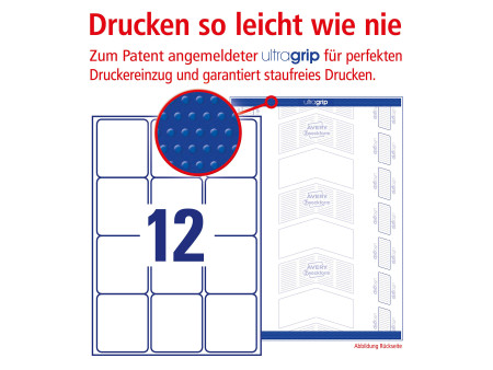 AVERY Zweckform Etiquette d'adresse, 63,5 x 72,0 mm, blanc