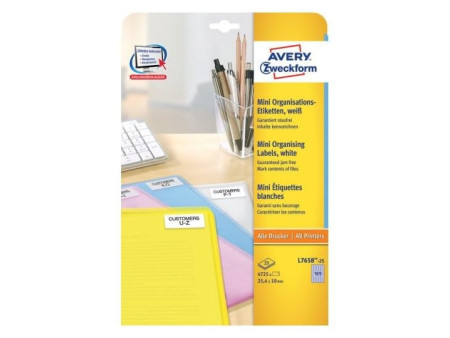 AVERY Zweckform Mini étiquette, 25,4 x 10 mm, blanc