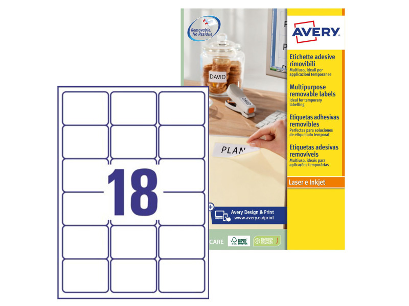 AVERY Zweckform Etiquette universelle, 63,5 x 46,6 mm, blanc