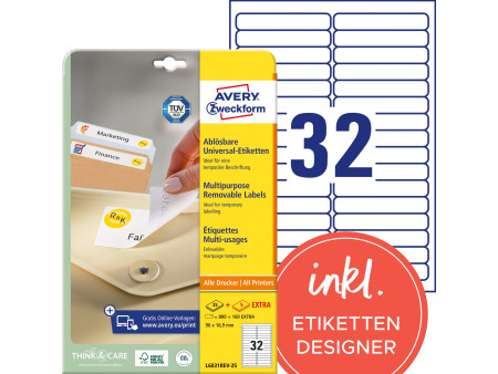 AVERY Zweckform Etiquette universelle, 96 x 16,9 mm, blanc