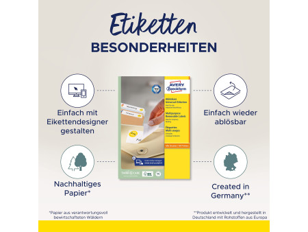AVERY Zweckform Etiquette universelle, 35,6 x 16,9 mm, blanc
