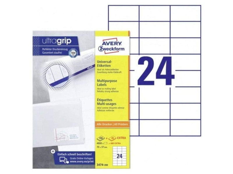 AVERY Zweckform Etiquette universelle, 70 x 37 mm, blanc