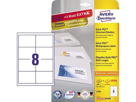AVERY Zweckform Etiquette universelle, 97 x 67,7 mm, blanc