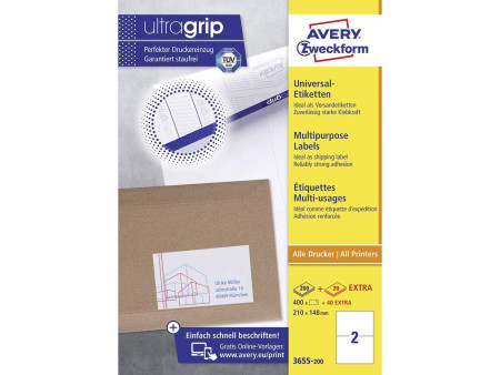 AVERY Zweckform Etiquette universelle, 210 x 148 mm, blanc