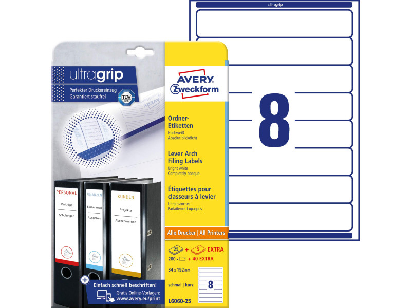 AVERY Zweckform Etiquette pour dos de classeur, blanc