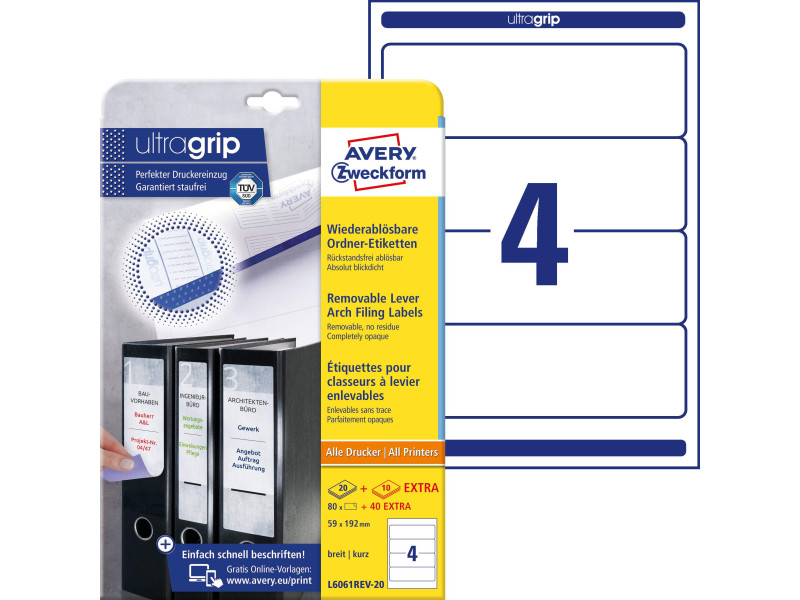 AVERY Zweckform Etiquette pour dos de classeur, 61 x 192 mm