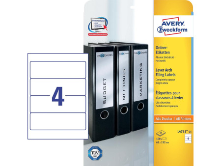 AVERY Zweckform Etiquette pour dos de classeur, 61 x 192 mm