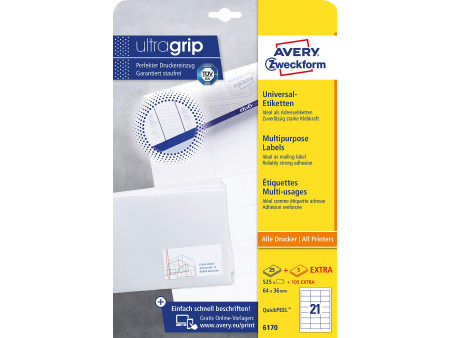 AVERY Zweckform Etiquette universelle, 64 x 36 mm, blanc