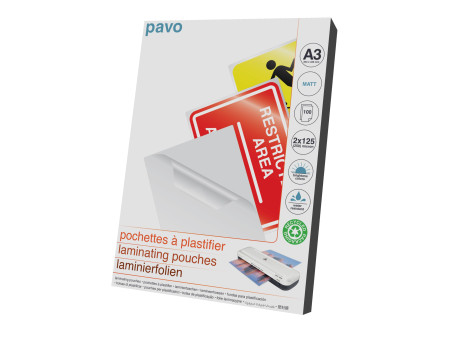 pavo Pochette de plastification, A3, mat, 250 microns