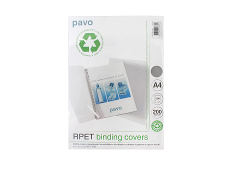 pavo Plats de couverture, A4, rPET, transparent, 0,20 mm