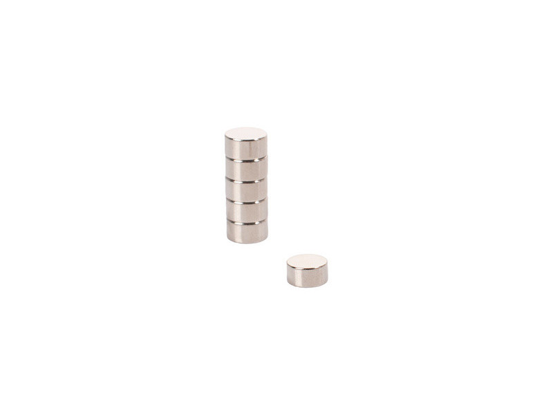 pavo Aimant au néodyme, rond, dimensions: 10 x 5 mm, argent
