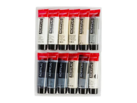 ROYAL TALENS Peinture acrylique AMSTERDAM Greys, 12 x 20 ml